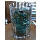 Waterford Marquis vase with glass marbles. 9 in tall.