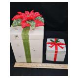 Two porcelain "gift" boxes.