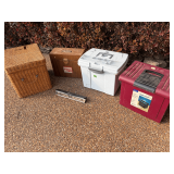4 File Storage Bins and Hole Punch