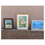 Mixed Media Framed Art Signed Phyllis a TN Artist 20-31” Tall