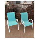 Two Metal Outdoor Chairs 36”H x 23” W x 16” D