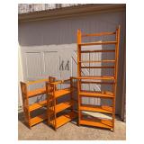 Four Piece Stackable Wooden Folding Bookshelves 38x27x10” Each Piece