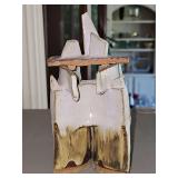 Architectural studio pottery sculpture signed by artist Isom.