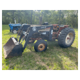 International 674 Tractor w/2426 QT Front Loader with Bucket - Diesel, Power Steering