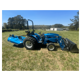 LS MT 25E Tractor w/LS LL 3300 Loader/Bucket/Pallet Forks - 4WD, Diesel, PS, 37.2 hrs - LS MRC 3060-SC Rotary Mower 3 Pt. Hitch