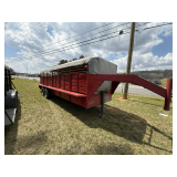 Stoll Stock Trailer 24' - Two Cut Gates, 14 Ply Tires, Lights and Brakes Work - Bill of Sale Only