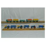 11 Lesney Matchbox vehicles: 2 trucks, 3 trailers,