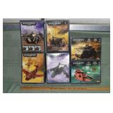 6 Warhammer 40,000 die cast model kits, 12x9x4"h;