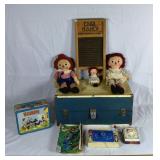 Vintage lot: Raggedy Ann, Blondie Lunchbox, Fisher