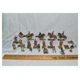 Cold painted lead soldiers: 4 equestrian, 15 foot