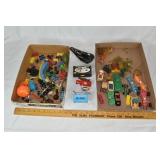 Large group of small plastic vintage toys and acce