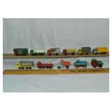 11 Lesney Matchbox commercial trucks; as is