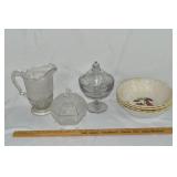 3 American pattern glass table wares, etc.