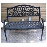 Cast aluminum 40" garden bench; as is