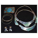 Alpaca Mexico and other costume jewelry; as is