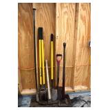 Tool lot: post hole digger, bar, tamper, maddox, s