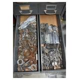 Hardware lot: eye bolts, rigging pulleys, HD hinge