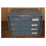 Sosmetal 4 drawer parts bin 20x16x15"h, with assor
