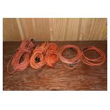 5 orange extension cords, 250