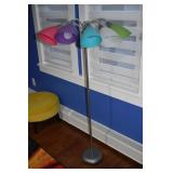 5 head multi-colored floor lamp, 55"h; as is
