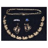 10k gold jewelry: 16" necklace, 7" bracelet star s