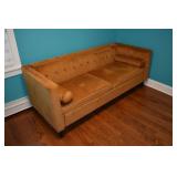 2 cushion modular sofa, 77x32x30"h; as is
