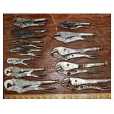 10 Vise Grip and 2 Craftsman clamp pliers; as is