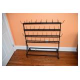 Unique metal 4 tier storage rack; as is