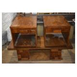 Lane MCM 3 pc LR table suite, 56x22x15"h & two @ 2