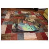 Artist palette motif modern coffee table with heav