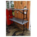 2 Lifetime plastic and metal folding work tables,