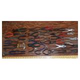 Group of 34 pliers, cutters, etc.; as is