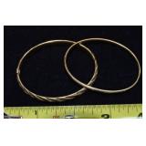 Two 14k gold bangle bracelets, 11g tw; as is
