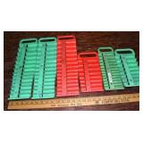 5 Matco and 1 MAC magnetic socket organizers; as i