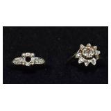 Two 14k white gold rings set with diamonds, 6.3g t