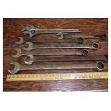 6 large combo wrenches 1-1/16" to 1-5/8", 18" cres