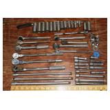 Assorted SAE/Metric 3/8" drive: 9 ratchets, T & br