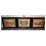 3 framed prints of Baltimore, each 16.5x13.5"h; as