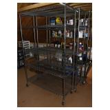 3 NSF wire racks on wheels, 48x18x76"h; as is