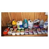 Large group of cleaning products: Rejuvenate, Zep,