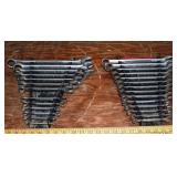 27 Craftsman combination wrenches, SAE and Metric;