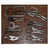 10 Vise Grip and other welding clamps; as is