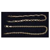 Two 14k gold 7.5" bracelets, 11.8g tw; as is
