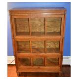 Macey oak 3 section barrister bookcase, 34x12x50"h