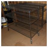 3 NSF wire racks, one set with wheels 48x18x40"h;