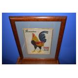 Framed vintage advertising sign, Game Cock Ale, 19