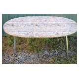 MCM extension table with leaf, 59x35x28"h; as is