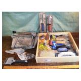 Lot of masonry tools and supplies; as is