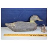 Ca. 1958 Charlie Bryan black duck decoy, rigged wi