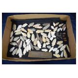 Over 80 Native American spear points and shark tee